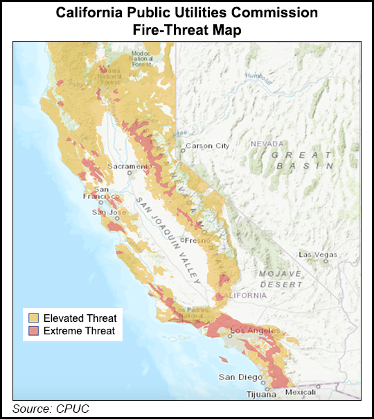 California Public Utilities Commission Fire Threat Map