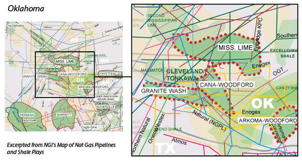 Cana-Woodford Shale map