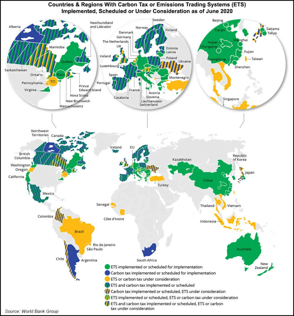 countries with carbon pricing