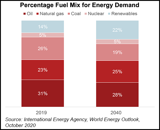 Fuel mix energy demand 2040