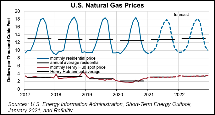 steo natural gas prices