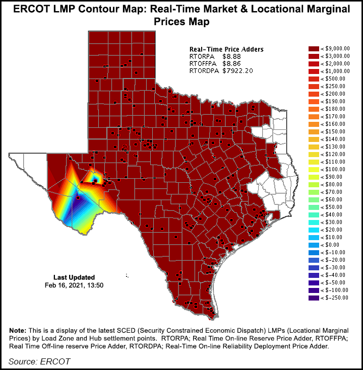 Texas power prices