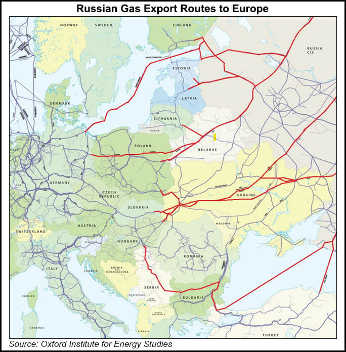 russian gas pipeline map