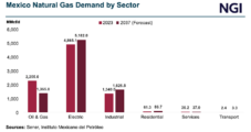 Mexico’s Sener Sees Natural Gas Demand Growing in Power, Industrial Sectors, but Flat Overall Through 2037